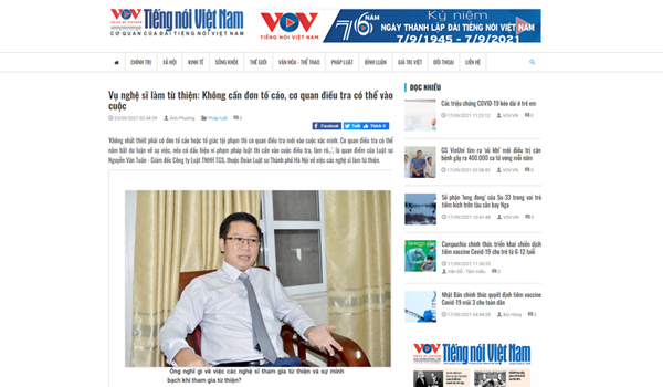 Báo Tiếng nói Việt Nam đăng tải ý kiến của Luật sư Nguyễn Văn Tuấn – Giám đốc Công ty Luật TNHH TGS (Đoàn Luật sư thành phố Hà Nội)